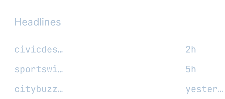 RSS Headlines in Glass