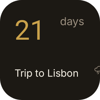 Trip countdown in Luxe