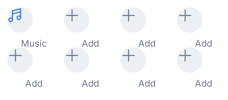 Media shortcuts grid in Porcelain