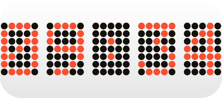 Dot-Matrix Clock in Playgrid