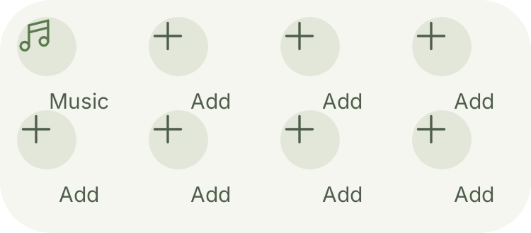 Media shortcuts grid in Botanic
