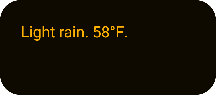 Weather in Words in Terminal Amber