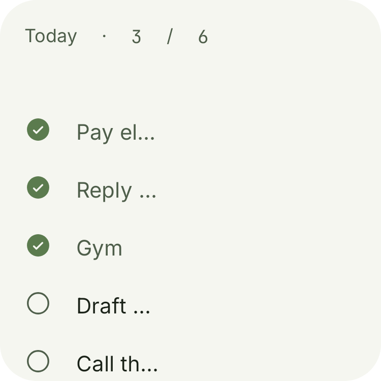 Todo checklist in Botanic