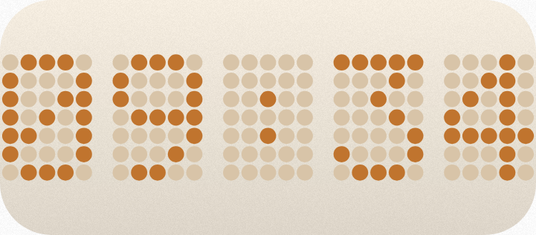 Dot-Matrix Clock in Autumn Film