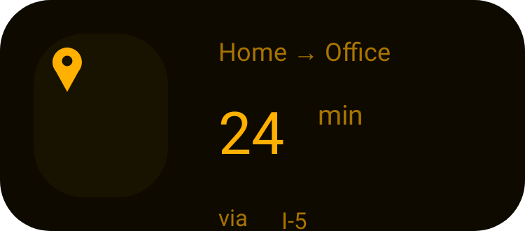 Commute ETA in Terminal Amber