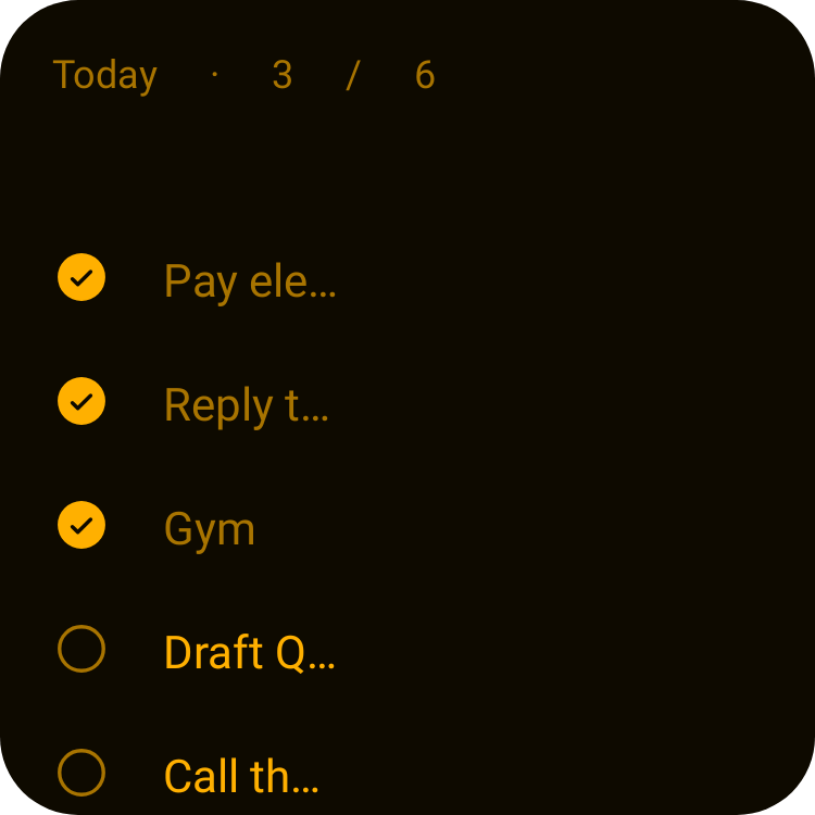 Todo checklist in Terminal Amber