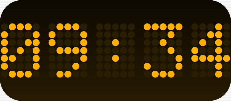 Dot-Matrix Clock in Terminal Amber