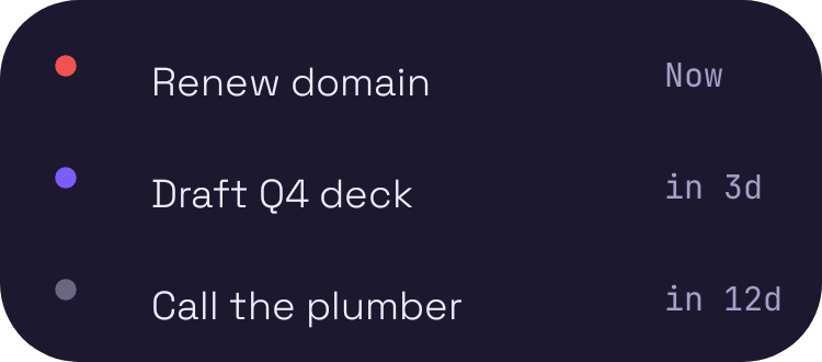 Deadlines widget preview
