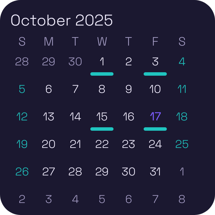 Mini Month Calendar widget preview