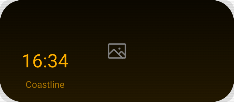 Album-art clock in Terminal Amber