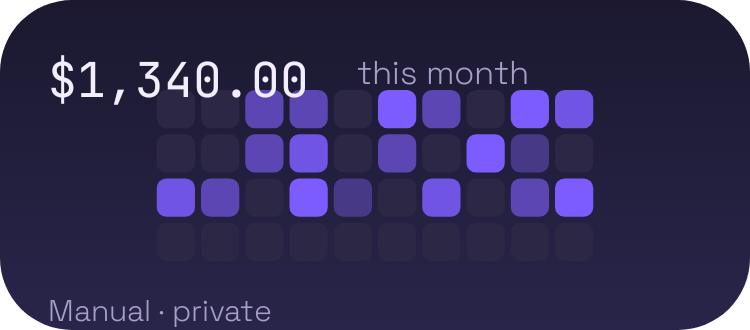 Spend month widget preview