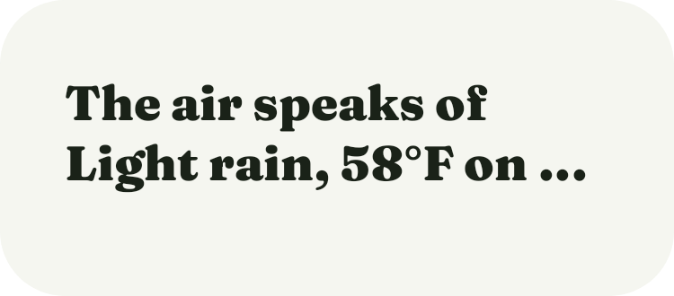 Weather in Words in Botanic