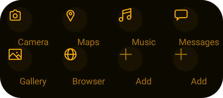 App Grid in Terminal Amber