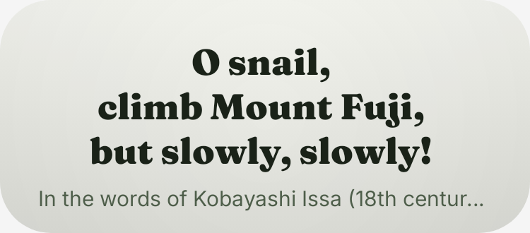 Poem / haiku of the day in Botanic