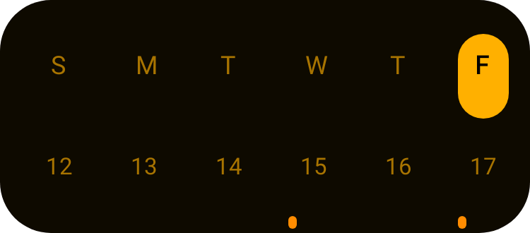 Week Strip in Terminal Amber