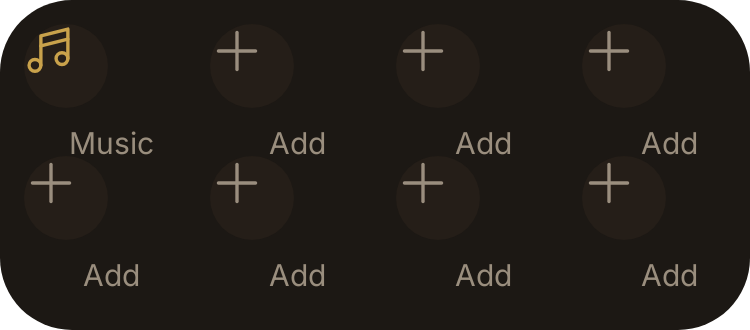 Media shortcuts grid in Luxe