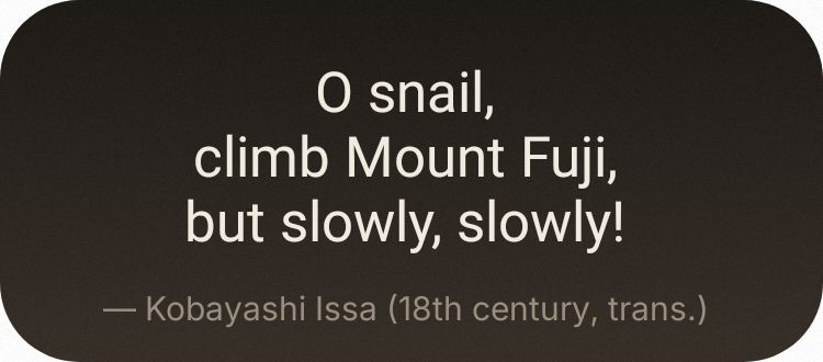Poem / haiku of the day in Luxe