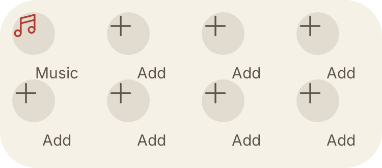 Media shortcuts grid in Paper