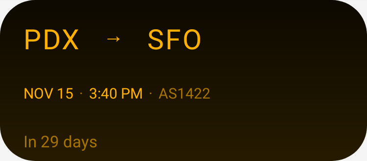 Flight board in Terminal Amber