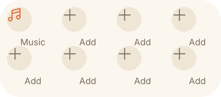 Media shortcuts grid in Crema