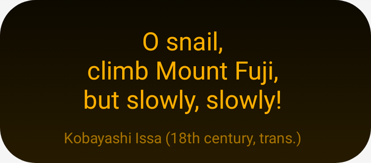 Poem / haiku of the day in Terminal Amber
