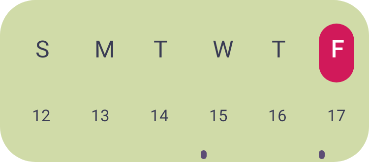 Week Strip in Pixel Era Dark