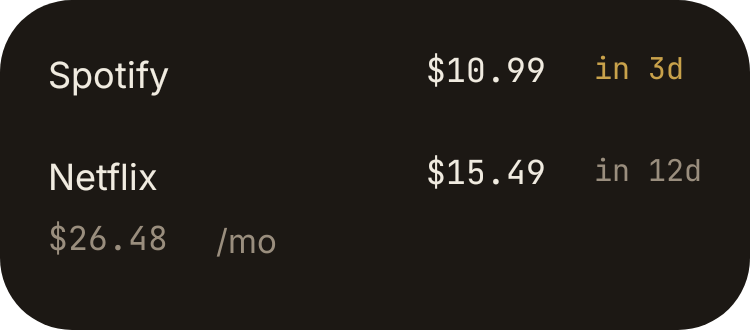 Subscription Radar in Luxe