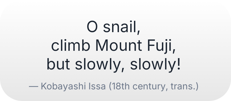 Poem / haiku of the day in Porcelain
