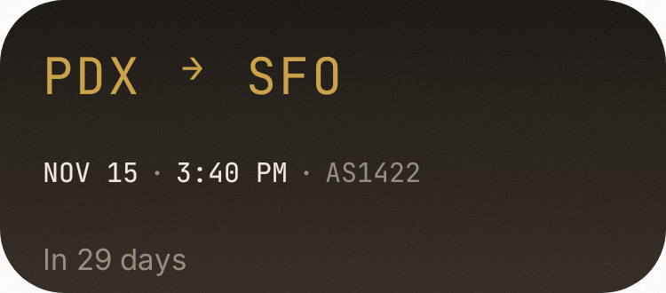 Flight board in Luxe