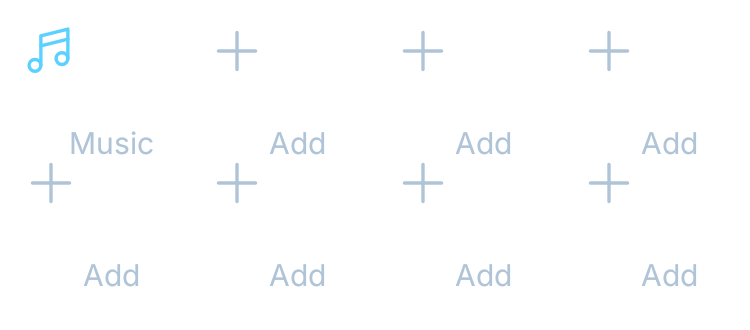 Media shortcuts grid in Glass