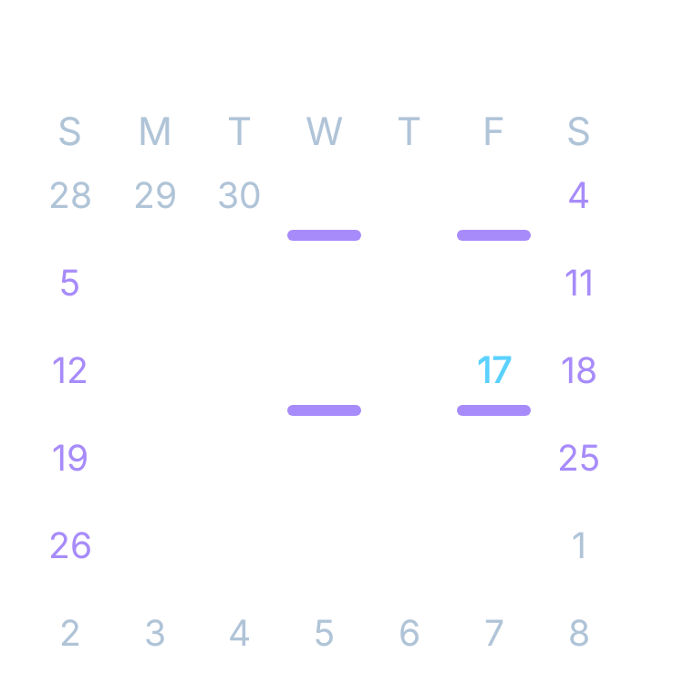 Mini Month Calendar in Glass
