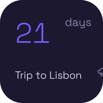 Trip countdown widget preview