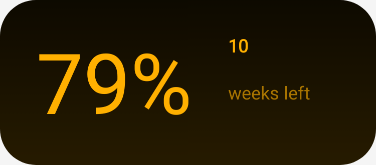 Year Progress in Terminal Amber