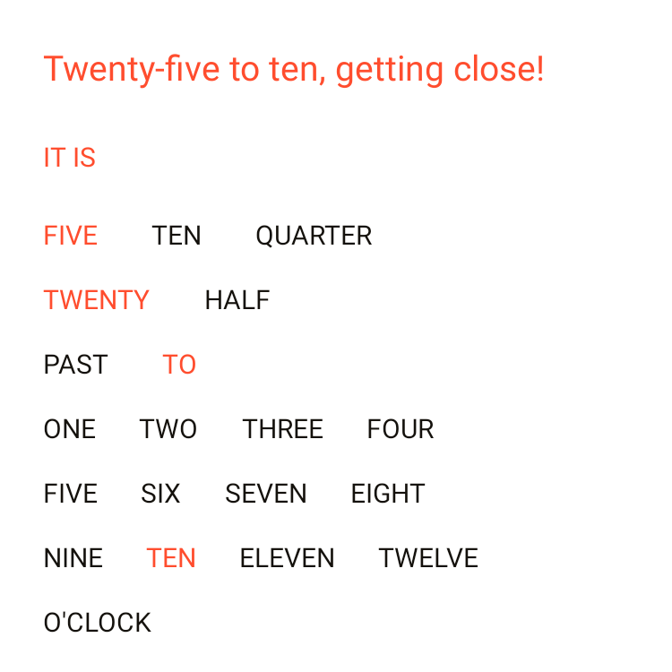 Word clock in Playgrid
