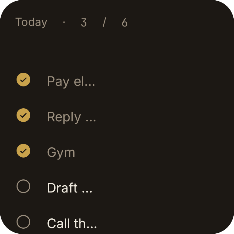Todo checklist in Luxe