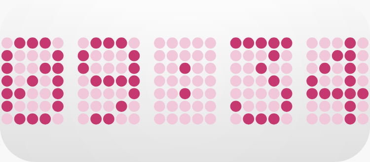 Dot-Matrix Clock in Kawaii