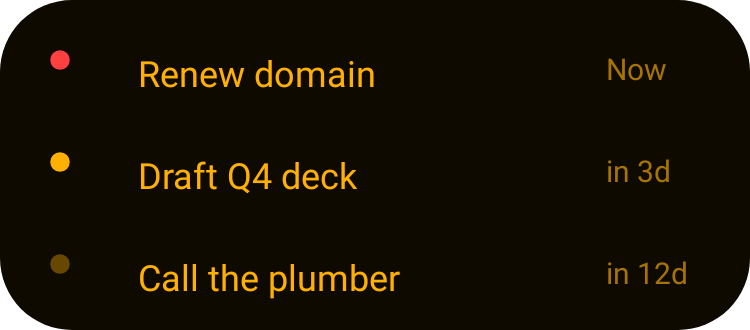 Deadlines in Terminal Amber