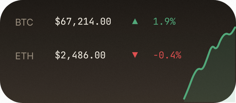 Crypto Ticker in Luxe