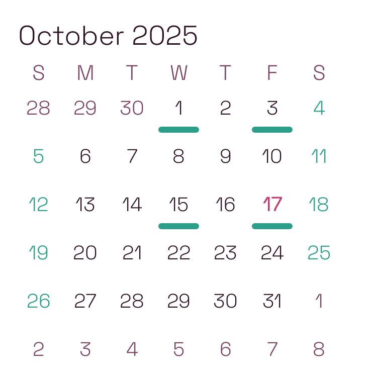 Mini Month Calendar in Kawaii