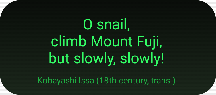 Poem / haiku of the day in Terminal