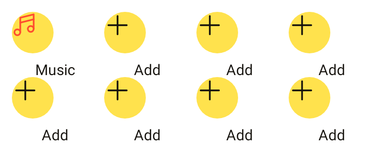 Media shortcuts grid in Playgrid