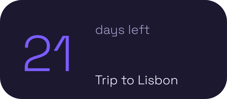 Countdown widget preview