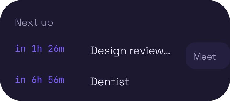 Agenda widget preview