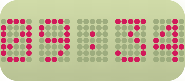 Dot-Matrix Clock in Pixel Era Dark