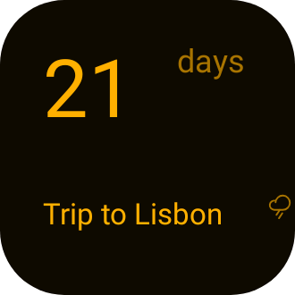 Trip countdown in Terminal Amber