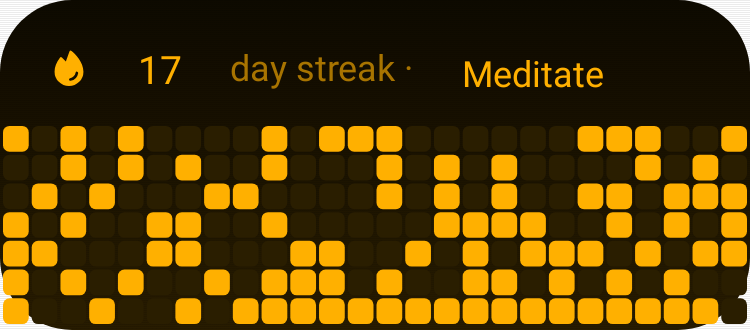Habit grid in Terminal Amber