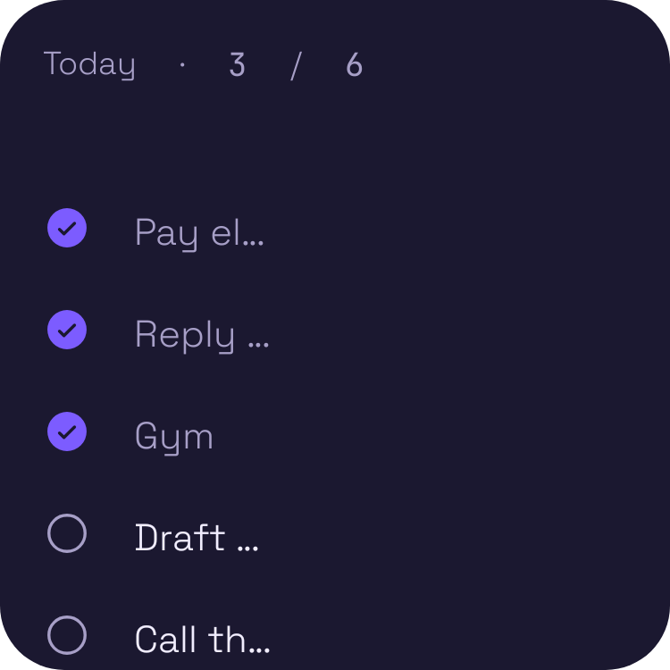 Todo checklist widget preview