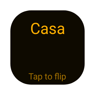 Language flashcard in Terminal Amber