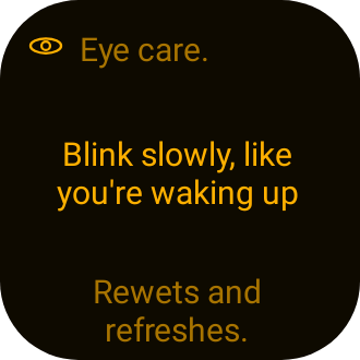 Eye-care blink in Terminal Amber