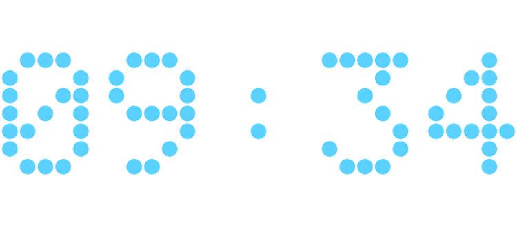 Dot-Matrix Clock in Glass